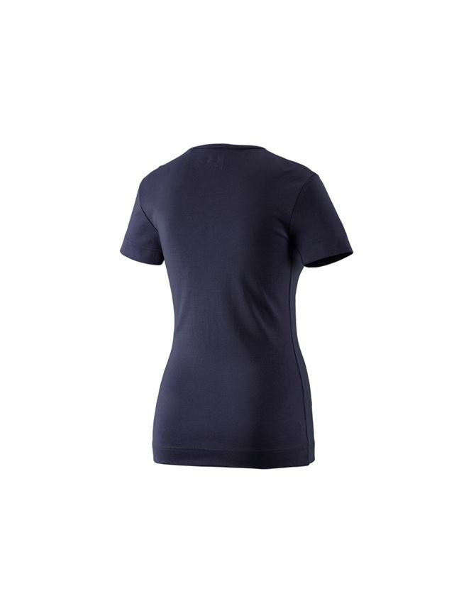 Bovenkleding: e.s. T-Shirt cotton V-Neck, dames + donkerblauw 1