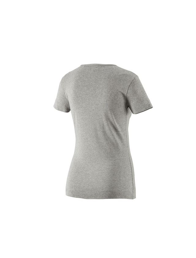 Tuin-/ Land-/ Bosbouw: e.s. T-Shirt cotton V-Neck, dames + grijs mêlee 1