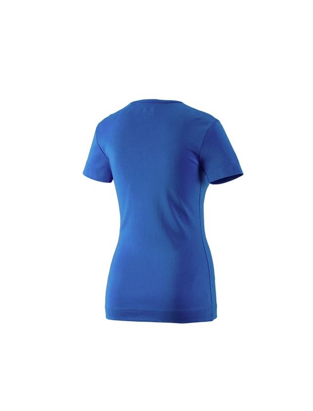 Tuin-/ Land-/ Bosbouw: e.s. T-Shirt cotton V-Neck, dames + gentiaanblauw 1