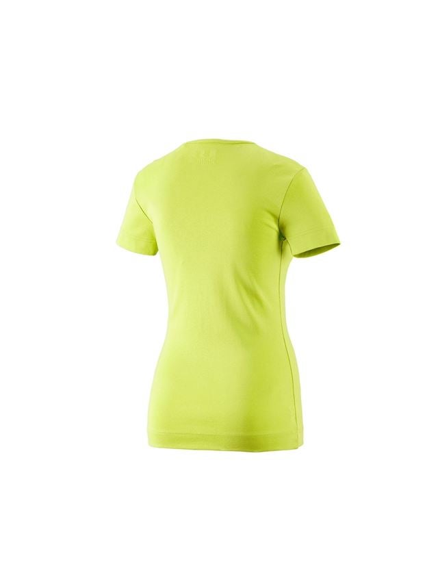 Hauts: e.s. T-shirt cotton V-Neck, femmes + vert mai 1
