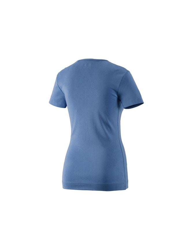 Hauts: e.s. T-shirt cotton V-Neck, femmes + cobalt 1