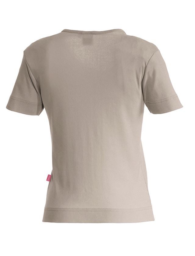 Hauts: e.s. T-shirt cotton V-Neck, femmes + glaise 1