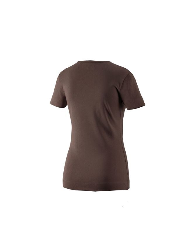 Horti-/ Sylvi-/ Agriculture: e.s. T-shirt cotton V-Neck, femmes + marron 1