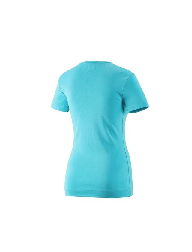 Thèmes: e.s. T-shirt cotton V-Neck, femmes + bleu capri 3