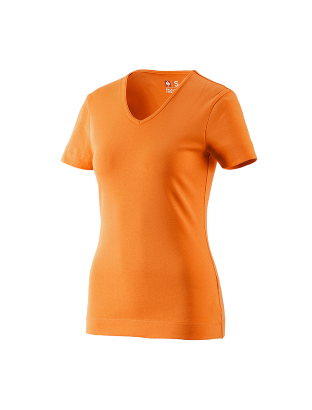 Themen: e.s. T-Shirt cotton V-Neck, Damen + orange