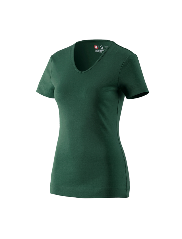 Bovenkleding: e.s. T-Shirt cotton V-Neck, dames + groen 2