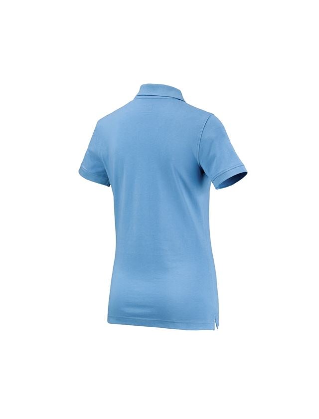 Bovenkleding: e.s. Polo-Shirt cotton, dames + azuurblauw 1
