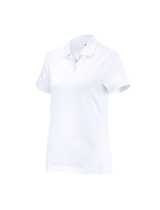 Shirts & Co.: e.s. Polo-Shirt cotton, Damen + weiß