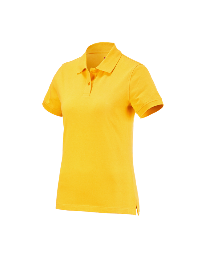 Hauts: e.s. Polo cotton, femmes + jaune