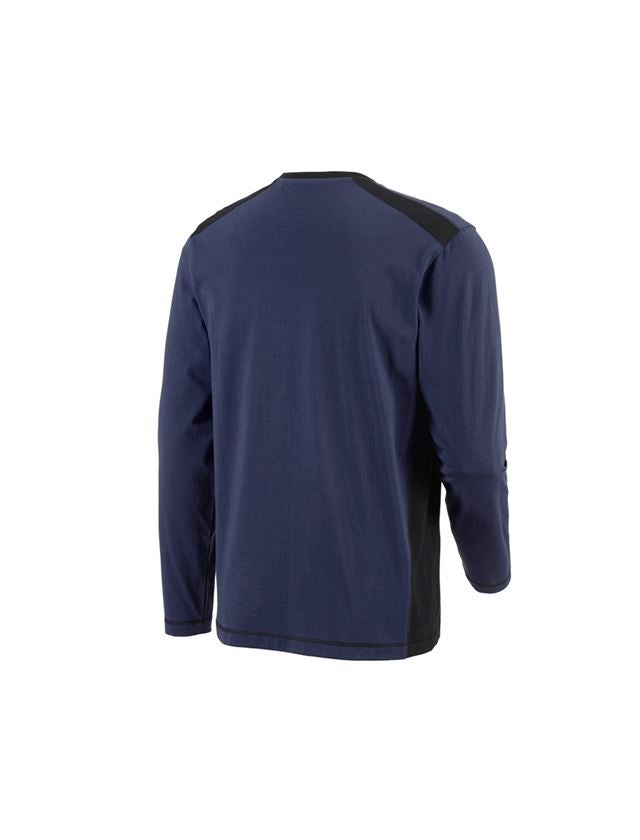 Shirts & Co.: Longsleeve cotton e.s.active + dunkelblau/schwarz 3