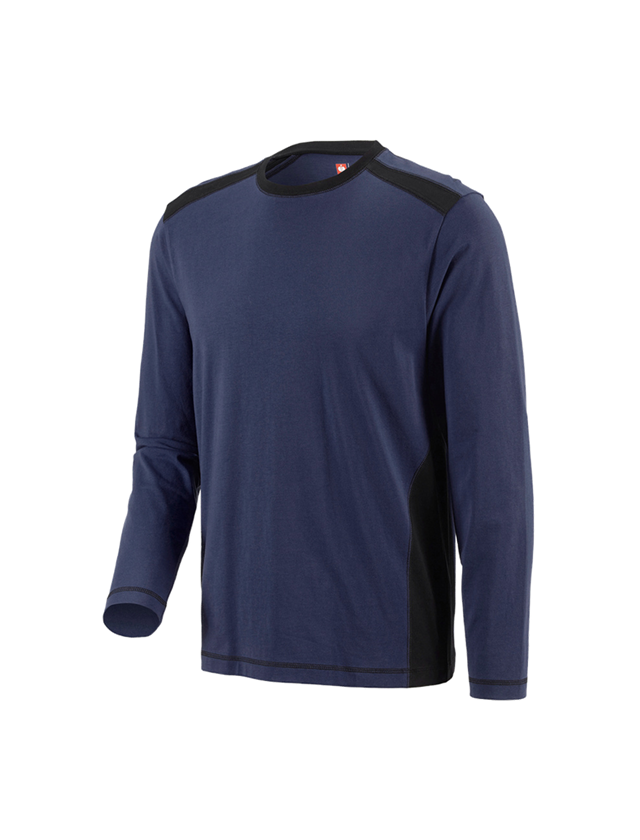 Shirts & Co.: Longsleeve cotton e.s.active + dunkelblau/schwarz 2