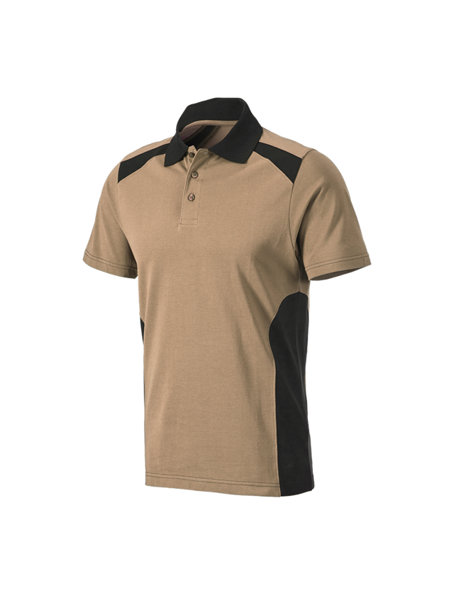 Bovenkleding: Polo-Shirt cotton e.s.active + kaki/zwart 1