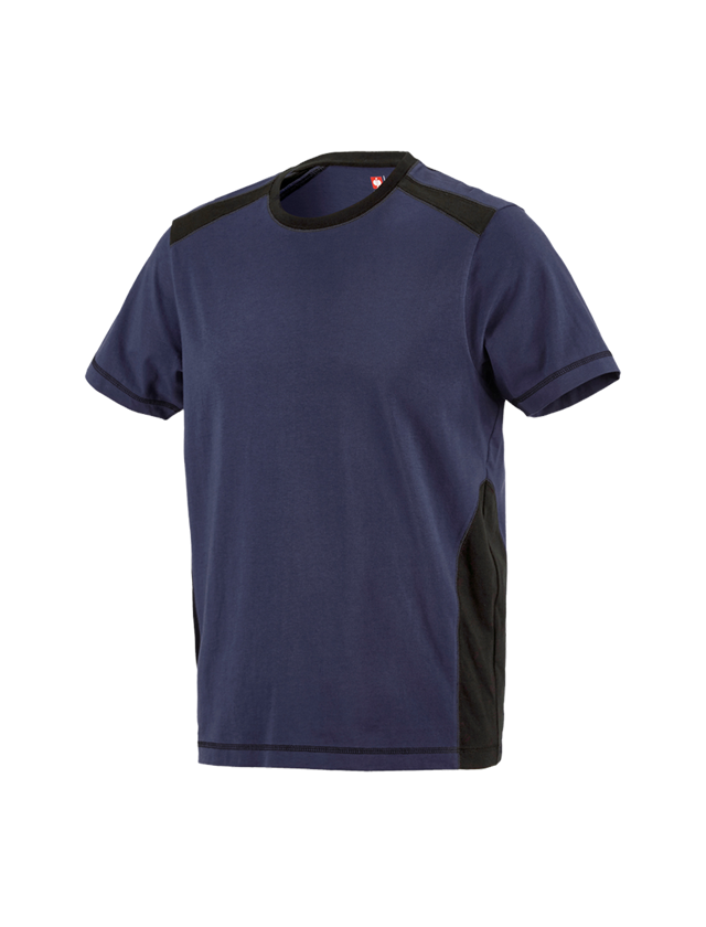 Tuin-/ Land-/ Bosbouw: T-Shirt cotton e.s.active + donkerblauw/zwart 1