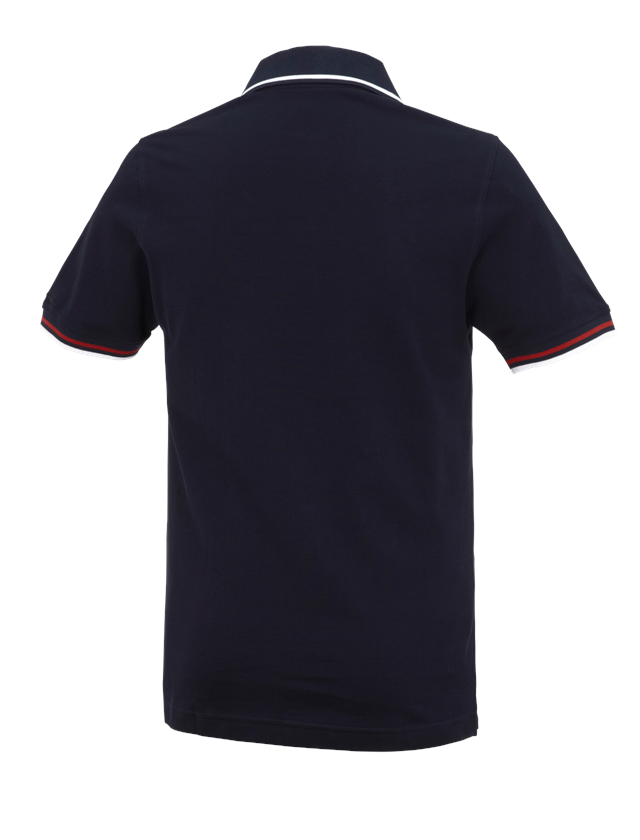 Shirts & Co.: e.s. Polo-Shirt cotton Deluxe Colour + dunkelblau/rot 3
