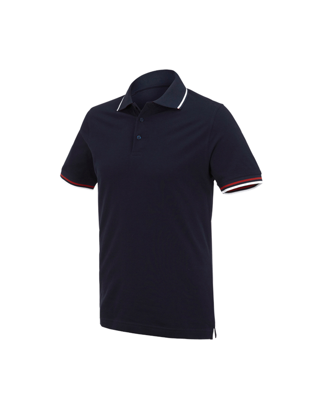 Shirts & Co.: e.s. Polo-Shirt cotton Deluxe Colour + dunkelblau/rot 2