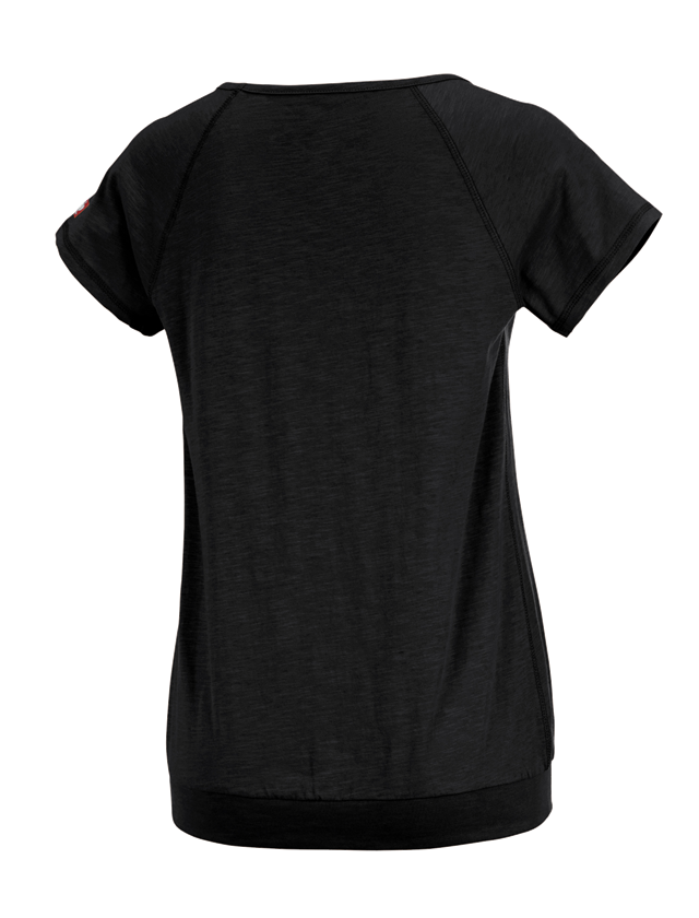 Bovenkleding: e.s. T-Shirt cotton slub, dames + zwart 1