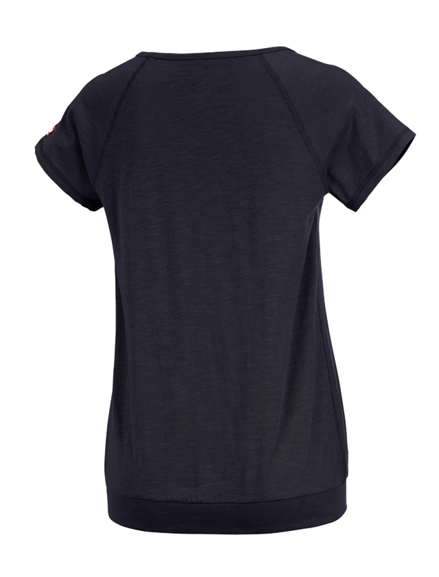 Bovenkleding: e.s. T-Shirt cotton slub, dames + donkerblauw 1