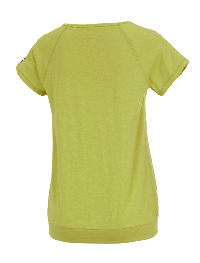 Hauts: e.s. T-shirt cotton slub, femmes + vert mai 1