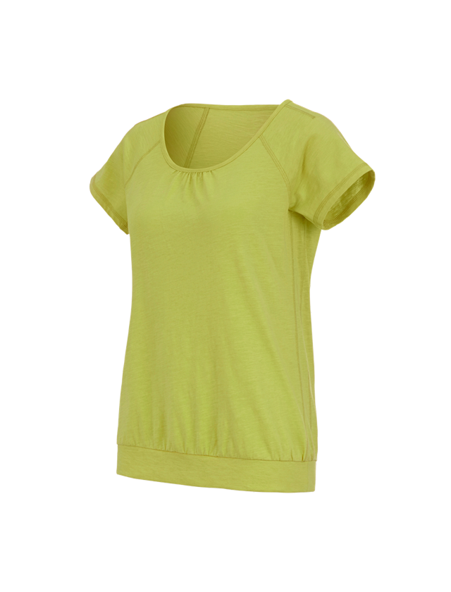 Hauts: e.s. T-shirt cotton slub, femmes + vert mai