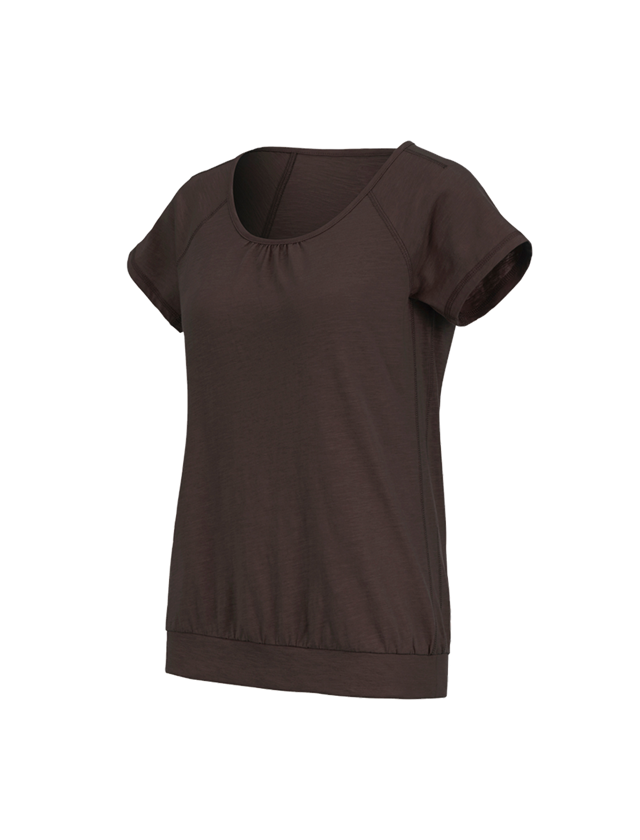 Thèmes: e.s. T-shirt cotton slub, femmes + marron