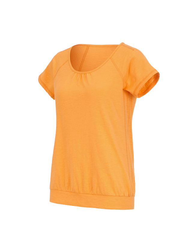 Onderwerpen: e.s. T-Shirt cotton slub, dames + licht oranje