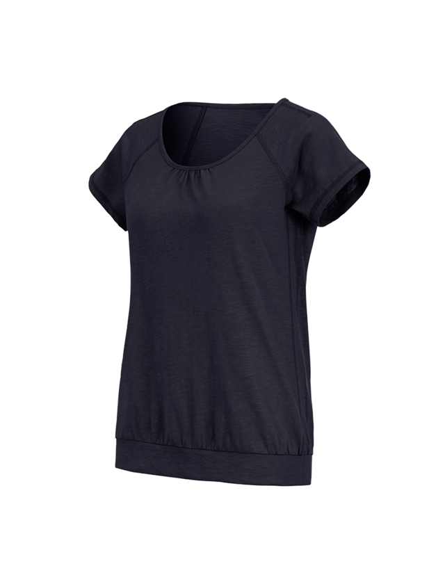 Bovenkleding: e.s. T-Shirt cotton slub, dames + donkerblauw