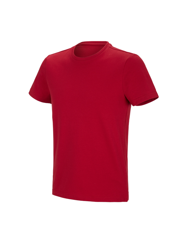 Hauts: e.s. T-shirt fonctionnel poly cotton + rouge vif
