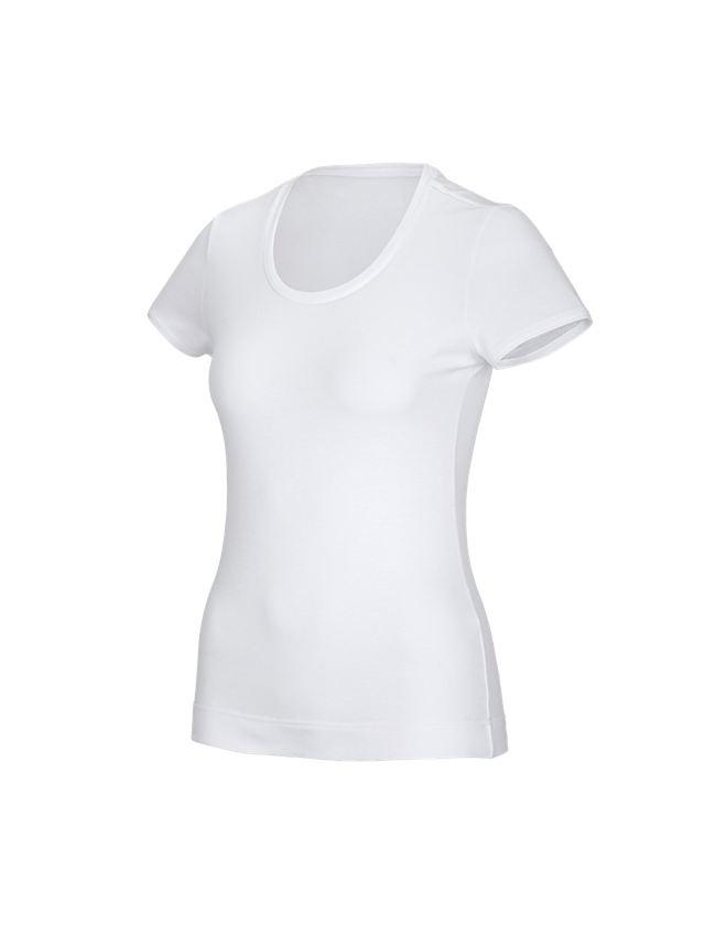 Bovenkleding: e.s. Functioneel T-shirt poly cotton, dames + wit