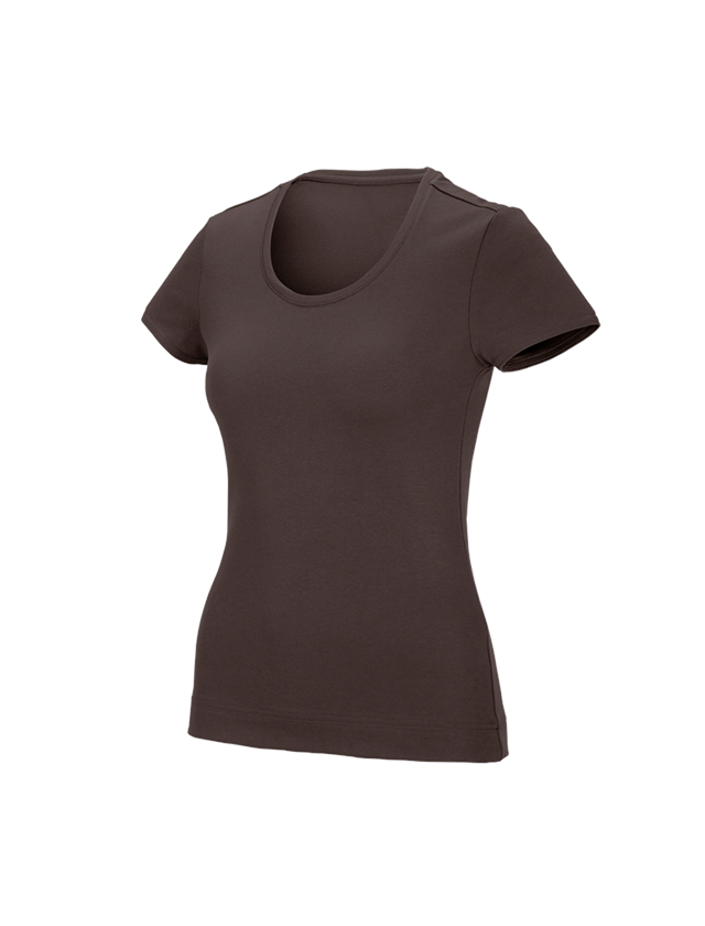 Thèmes: e.s. T-shirt fonctionnel poly cotton, femmes + marron
