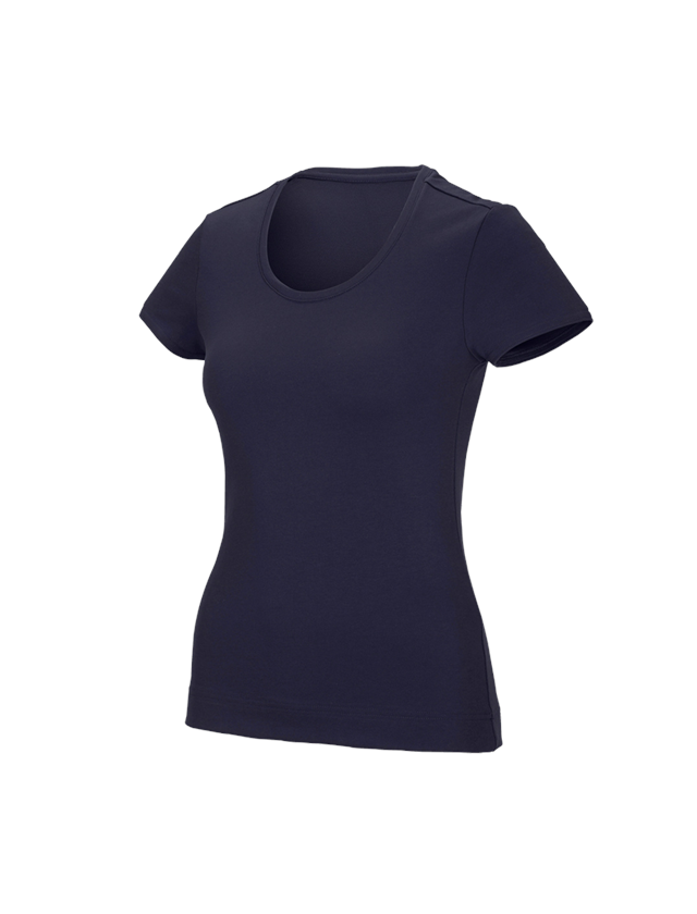 Thèmes: e.s. T-shirt fonctionnel poly cotton, femmes + bleu foncé 2