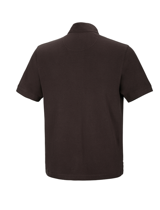 Shirts & Co.: e.s. Polo-Shirt cotton Mandarin + kastanie 1