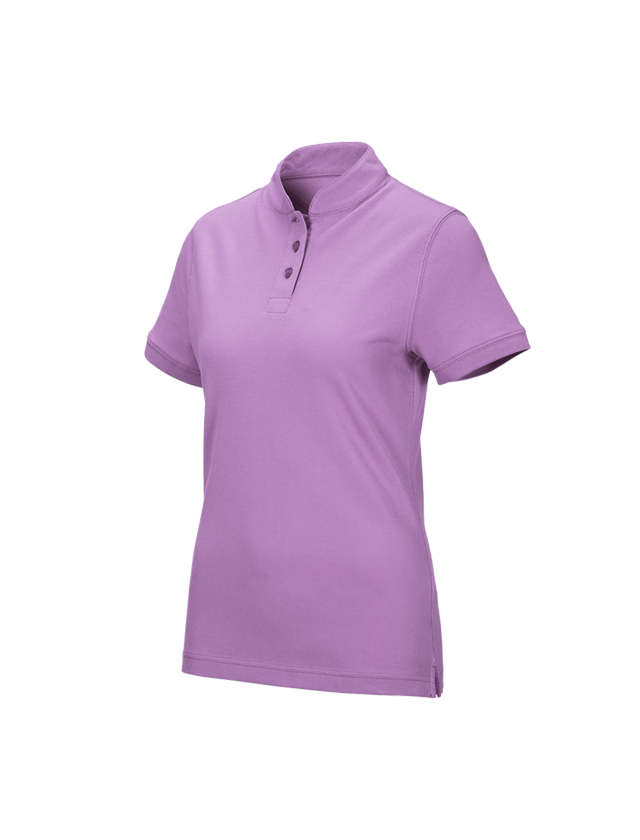 Bovenkleding: e.s. Poloshirt cotton Mandarin, dames + lavendel