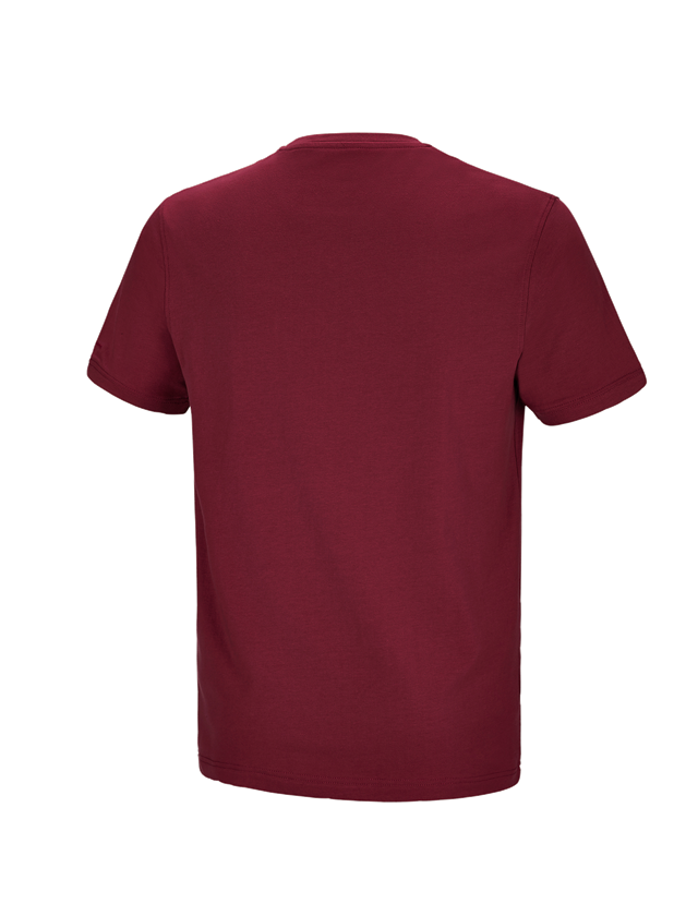 Bovenkleding: e.s. T-shirt cotton stretch Pocket + bordeaux 1