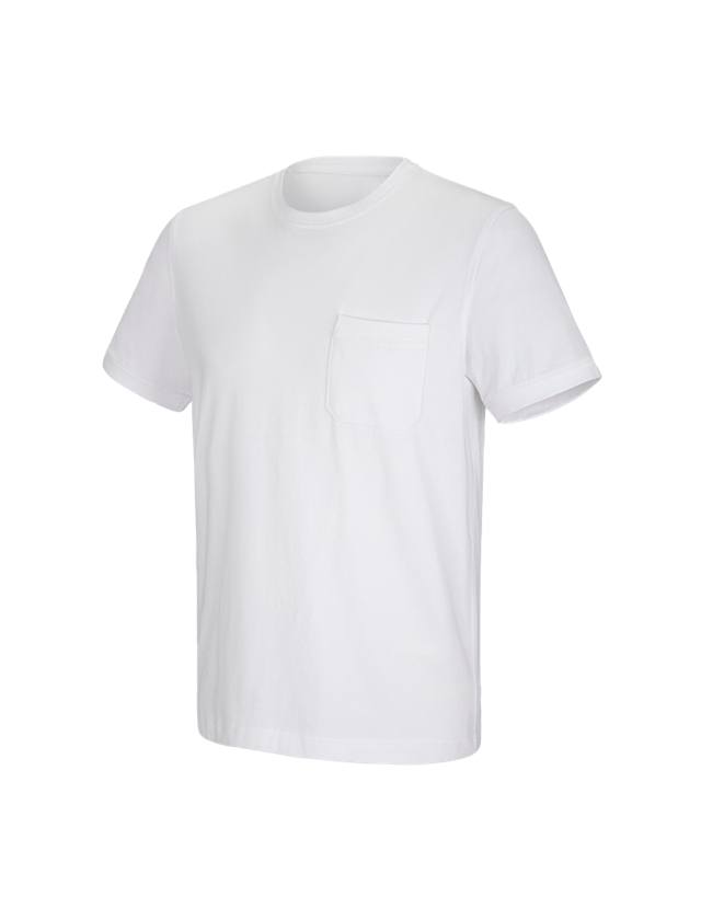 Bovenkleding: e.s. T-shirt cotton stretch Pocket + wit 2