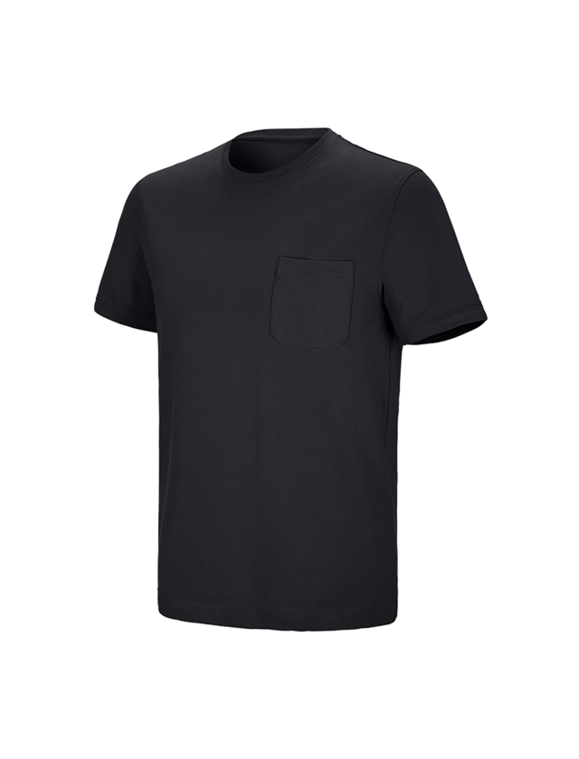 Bovenkleding: e.s. T-shirt cotton stretch Pocket + zwart 2