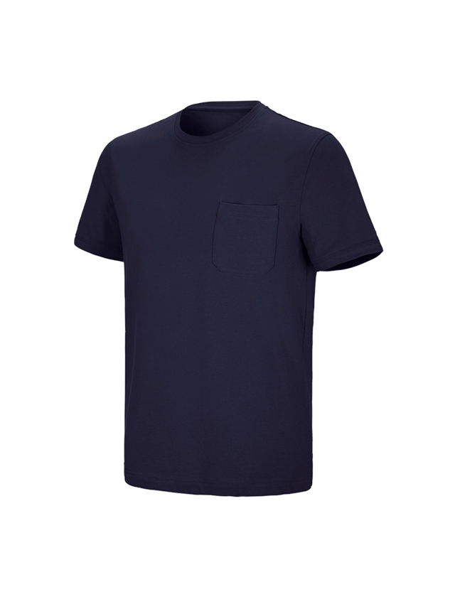 Bovenkleding: e.s. T-shirt cotton stretch Pocket + donkerblauw 2