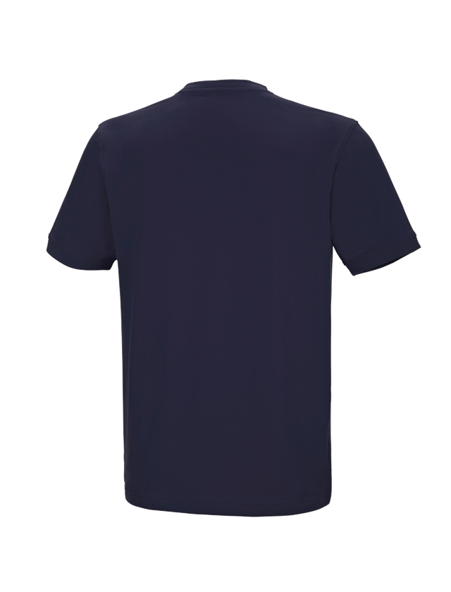 Hauts: e.s. T-shirt cotton stretch V-Neck + bleu foncé 3