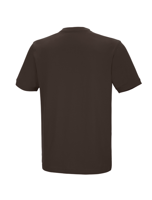 Thèmes: e.s. T-shirt cotton stretch V-Neck + marron 3