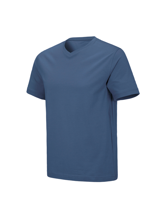 Onderwerpen: e.s. T-shirt cotton stretch V-Neck + kobalt