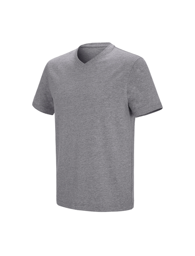 Thèmes: e.s. T-shirt cotton stretch V-Neck + gris mélange 2