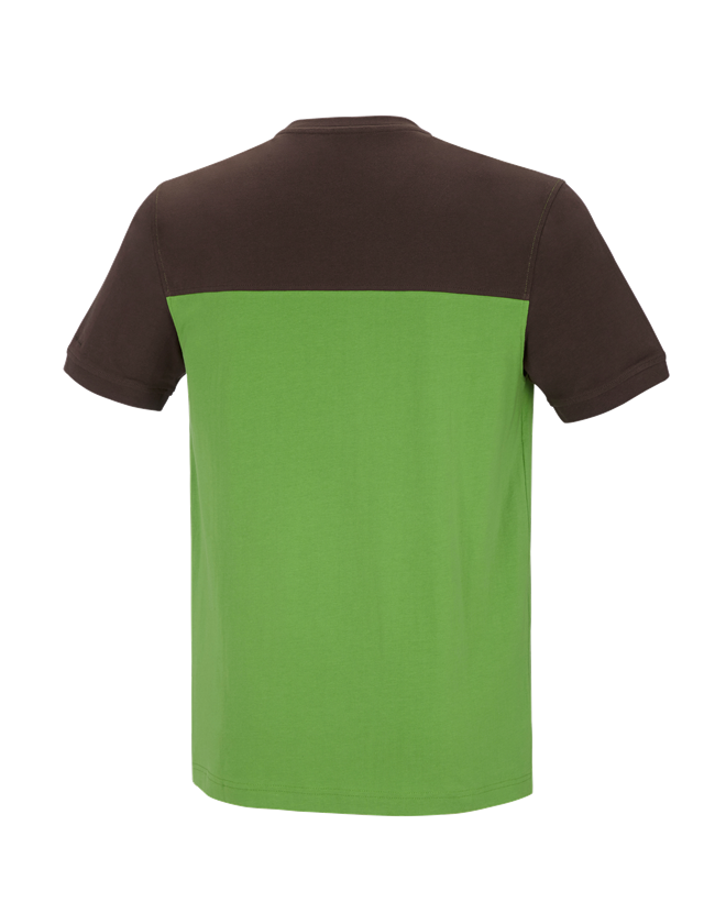 Bovenkleding: e.s. T-shirt cotton stretch bicolor + zeegroen/kastanje 1