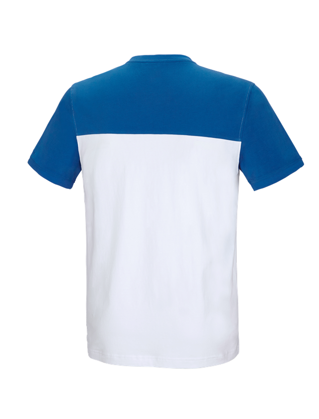 Bovenkleding: e.s. T-shirt cotton stretch bicolor + wit/gentiaanblauw 3