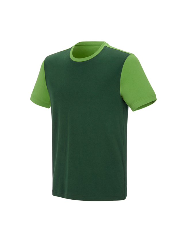 Horti-/ Sylvi-/ Agriculture: e.s. T-shirt cotton stretch bicolor + vert/vert d'eau 2