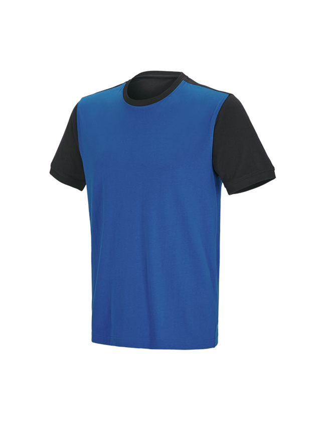 Themen: e.s. T-Shirt cotton stretch bicolor + enzianblau/graphit 1