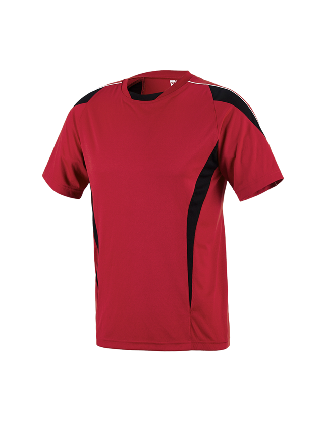 Bovenkleding: e.s. Funktioneel T-Shirt poly Silverfresh + rood/zwart 1