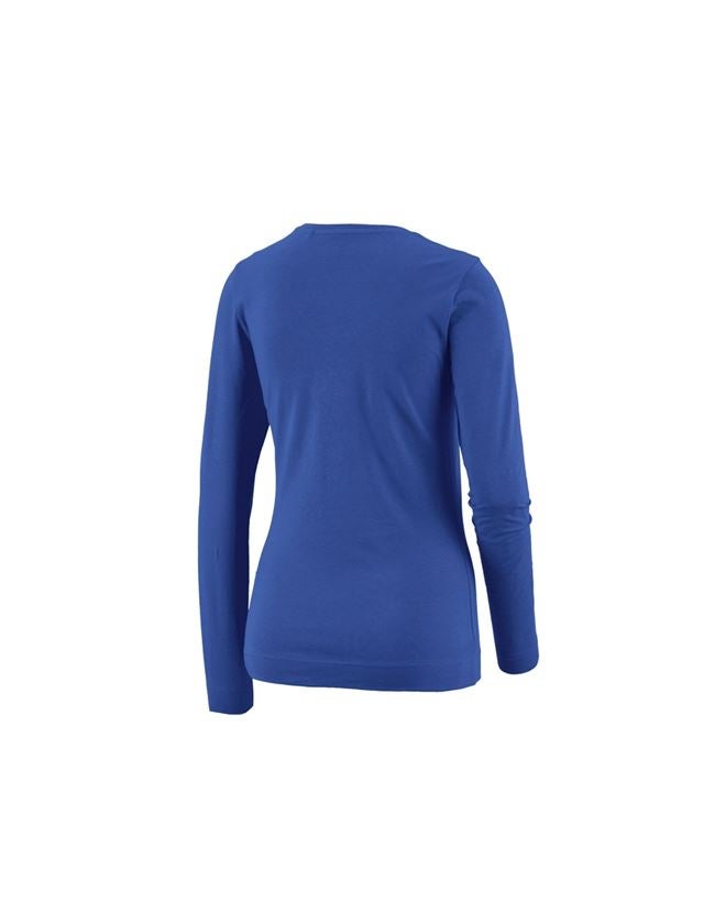 Shirts & Co.: e.s. Longsleeve cotton stretch, Damen + kornblau 1