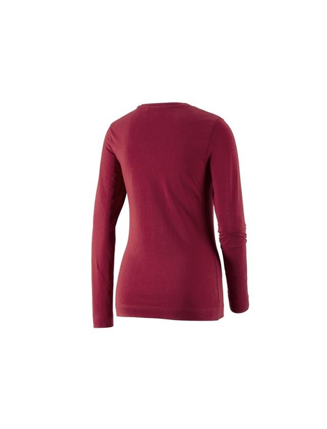 Shirts & Co.: e.s. Longsleeve cotton stretch, Damen + bordeaux 1