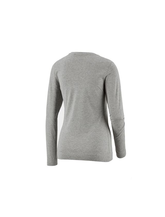 Shirts & Co.: e.s. Longsleeve cotton stretch, Damen + graumeliert 1
