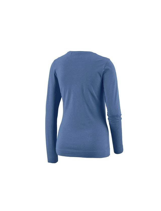Shirts & Co.: e.s. Longsleeve cotton stretch, Damen + kobalt 1