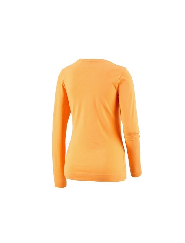 Hauts: e.s. Longsleeve cotton stretch, femmes + orange clair 1